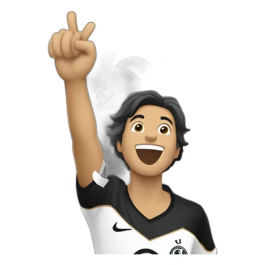 A Corinthians fan celebrate the victory.Try the real logo of Corinthians sticker