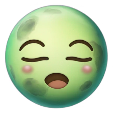 planet Venus with a cartoon sleepy face sticker