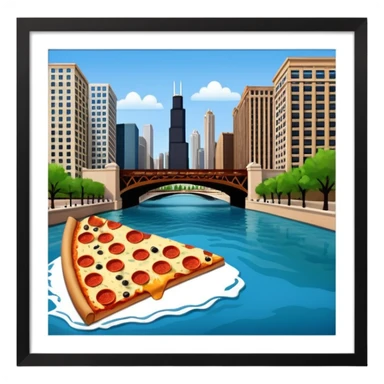 Chicago Riverwalk pizza  sticker