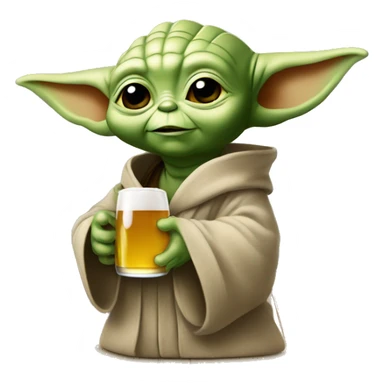 Bébé Yoda qui boit une bière sticker