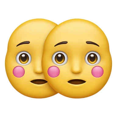 two emojis not happy stuck together no pink cheeks only two  sticker