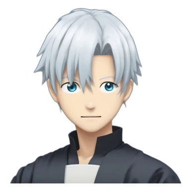 gojo satoru with white hair and sky blue eyes in jujutsu kaisen sticker