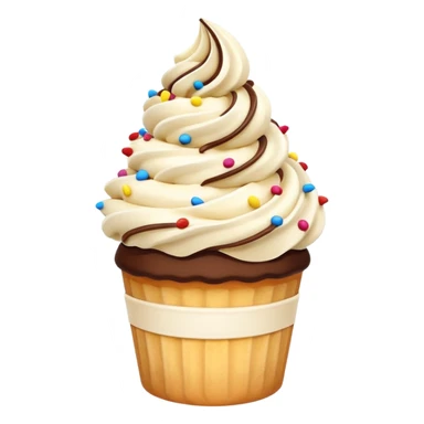 Vanilla & chocolate twist soft serve cupcake sticker