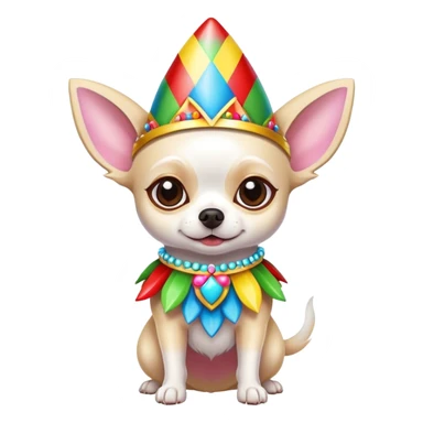 White chihuahua in carnival costume  sticker