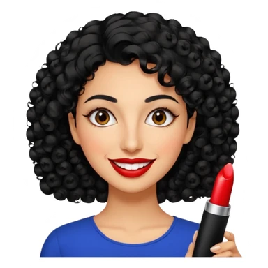 30 year old iranian woman very short curly black hair, big brown eyes, tanned skin, big smile, white teeth, pretty, stylish sticker