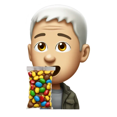 Eminem eating m&ms sticker