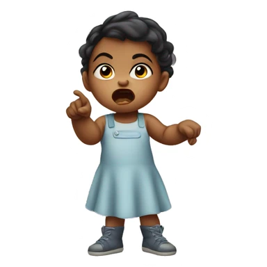 angry baby girl pointing with hand sticker