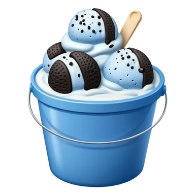 Blue cookies and cream ice cream in a bucket sticker