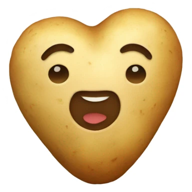 beige heart with potatoes sticker