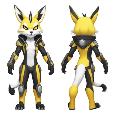 Cool Edgy Cute Kawaii Anthro Metabee Renamon Zeraora Full body sticker