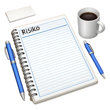 Mach mir ein Heft das auf einem schreibtisch liegt wo RISIKO draufsteht sticker