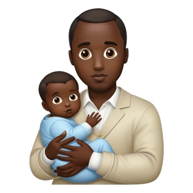 p diddy holding a baby sticker