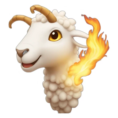 A cute dragon breathing fire on sheep sticker