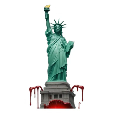 statue of liberty holding a drop of blood sticker