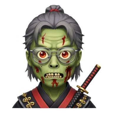 zombie samurai wearing glasses sticker