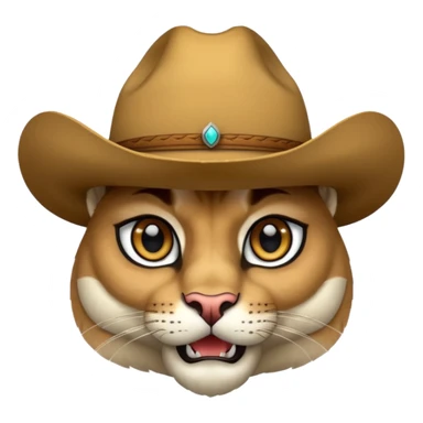 puma with cowboy hat sticker