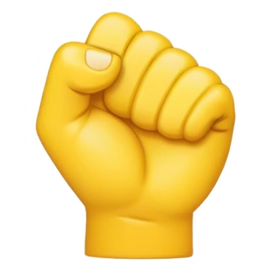 Create me a fist emoji with the thumb in between the index finger and the middle finger sticker