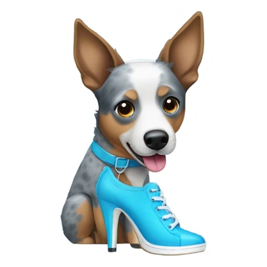 blue heeler wearing blue heels sticker