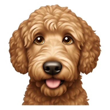 brown golden doodle dog sticker