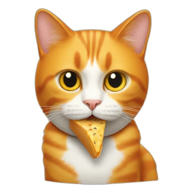 orange cat eating mcdonalds sticker