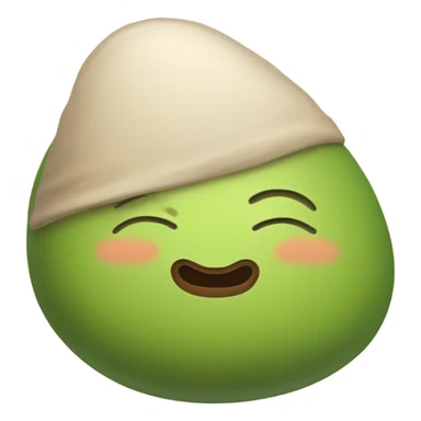 Generate a sleeping avocado emoji with a nightcap, symbolizing good sleep for proper nutrition. sticker