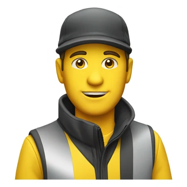 driver with yellow hat sticker