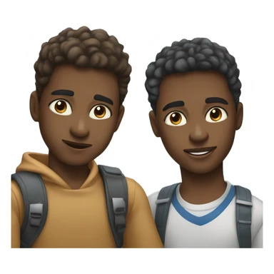 Two boys with Husky blues eyes selfie sticker