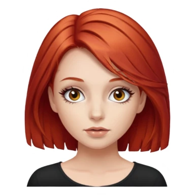 Girl with red hair and short mega volume lash extensions sticker