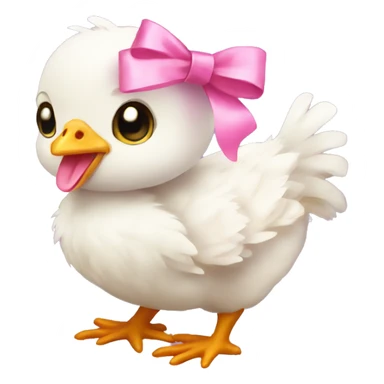 Baby chicken with pink bow sticker