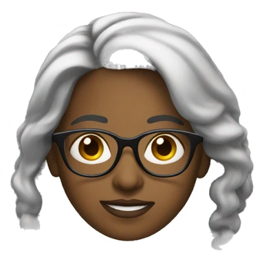 Profesora pelo negro lentes sticker