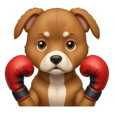 dog with boxing gloves sticker