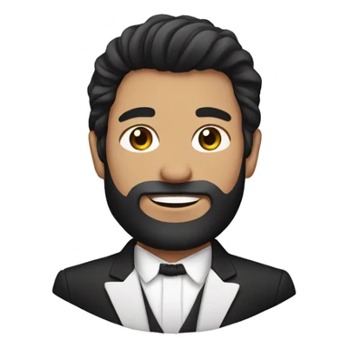 groom with Dark hair mullet and beard sticker