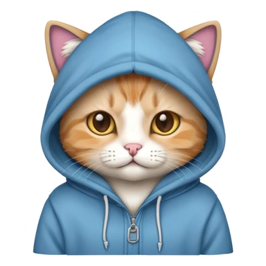 cute cat wearing hoodie sticker