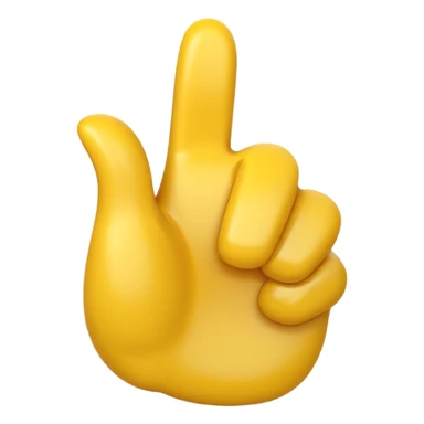 Apple-style 3D illustration of a single yellow emoji hand giving a thumbs up gesture, glossy and rounded, centered on a clean white background, soft shadow underneath, isolated and minimal design sticker