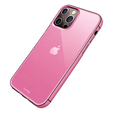 iPhone 14 pro in glossy pink case sticker
