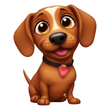 Wiener dog blowing kisses sticker