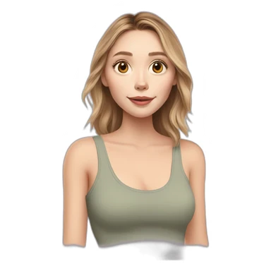 Elizabeth Olsen cartoon wearing tank top sticker