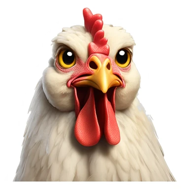 Chicken with hearts on his eye sticker