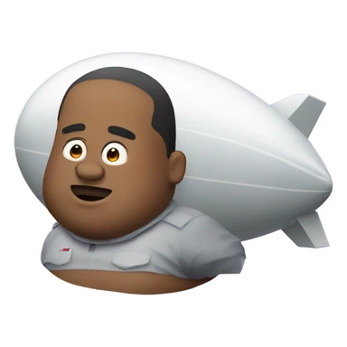 Fat version with a blimp in the background sticker