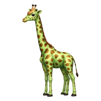 green furry giraffe sticker