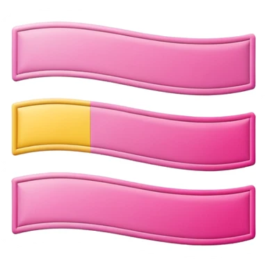 1/3rd Pink, 1/3rd white, 1/3rd yellow horizontal banner sticker