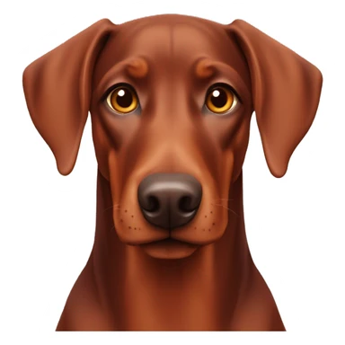 Red Doberman pinscher floppy ears sticker