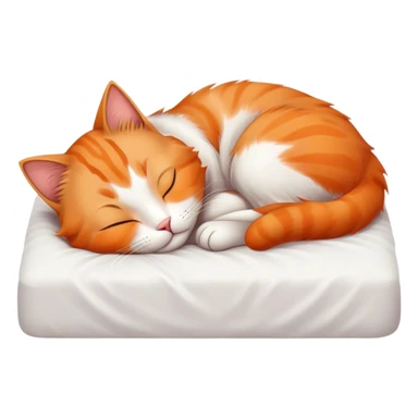 cute cat sleeping on bed  sticker