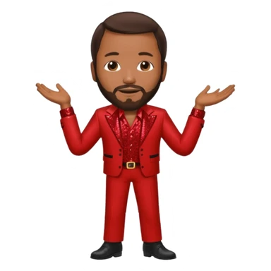Marvin Gaye with dark brown hair, red sequin outfit sticker