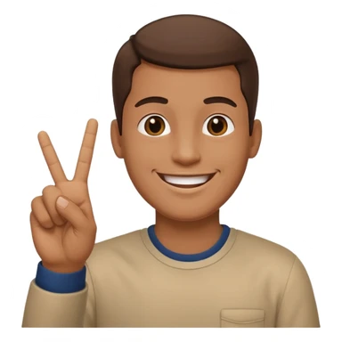 memoji face iphone: men, a solo hiker with happy face and a piece handsign sticker