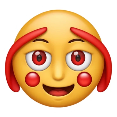 Crea un emoji kn los ojos rojos, k estén entre abiertos, sticker