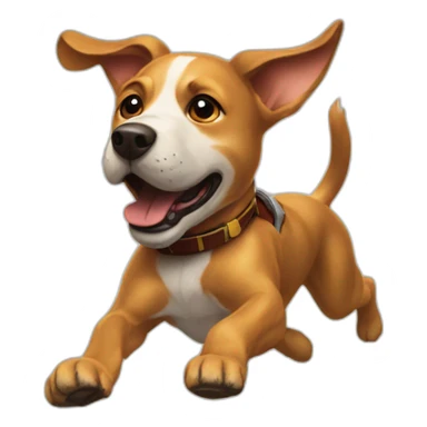 Iron man dog flying  sticker