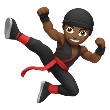 male Ninja Warrior athlete punching, captured mid-air sticker