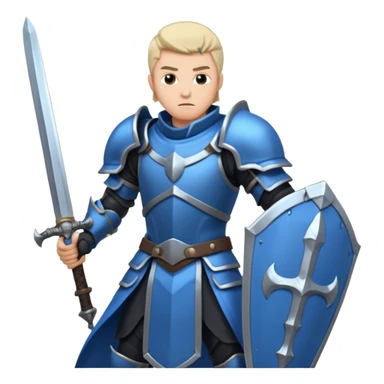 Big damage Role, at guild bosses,  iconic, with blue and black theme, HUGE great sword sticker