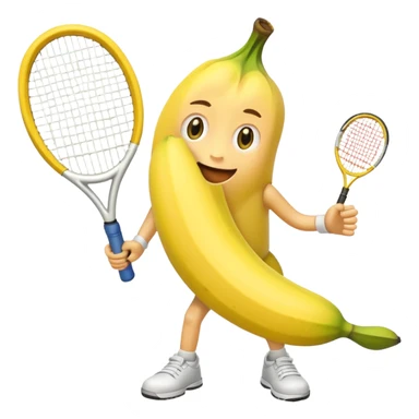 Banana playing tennis sticker